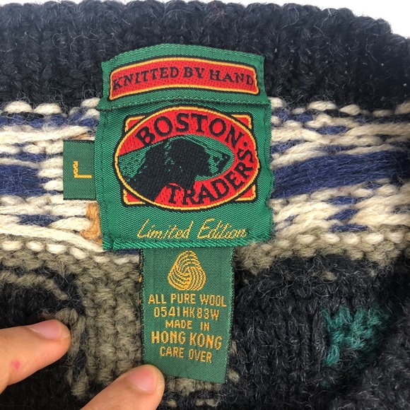 Vintage Boston Traders Men’s Hand Knitted Wool - Picture 5 of 5